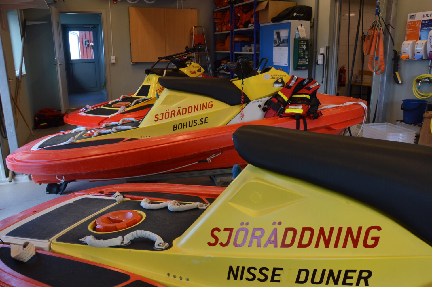 Three jet skis used by the Swedish Sea Rescue