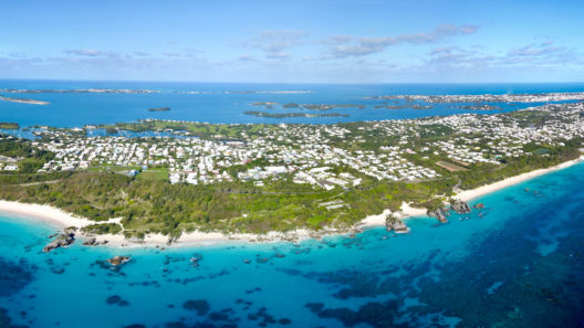 Drone aerial view of Bermuda HR