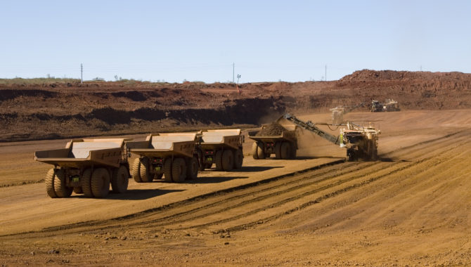 Fortescue Metal Group trucks out in the field